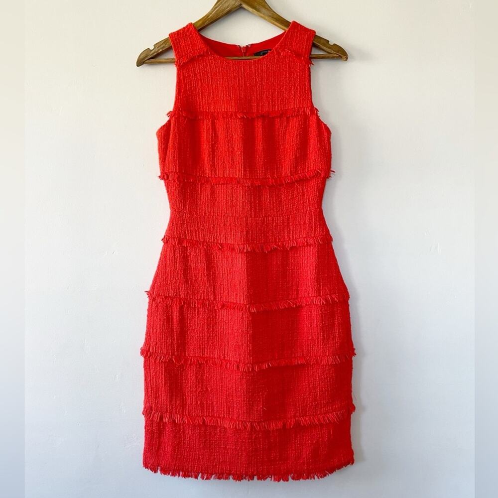 J. Crew Sleeveless Sheath Dress Red Orange Size 2 EUC